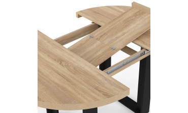 Table à manger ronde extensible Brixton bois et noir Ø110-150cm Table à manger ronde extensible Brixton bois et noir Ø110-150cm