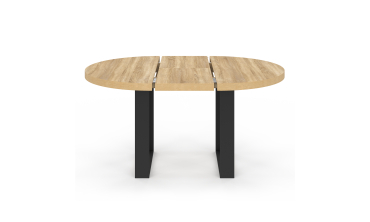 Table à manger ronde extensible Brixton bois et noir Ø110-150cm Table à manger ronde extensible Brixton bois et noir Ø110-150cm