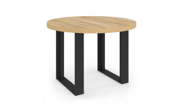 Table à manger ronde extensible Brixton bois et noir Ø110-150cm Table à manger ronde extensible Brixton bois et noir Ø110-150cm