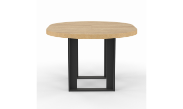 Table à manger ronde extensible Brixton bois et noir Ø110-150cm Table à manger ronde extensible Brixton bois et noir Ø110-150cm