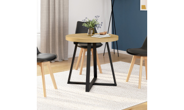 Table à manger ronde Sana bois et noir Ø80cm Table à manger ronde Sana bois et noir Ø80cm