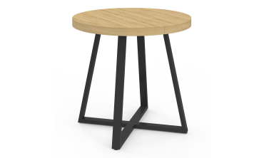 Table à manger ronde Sana bois et noir Ø80cm