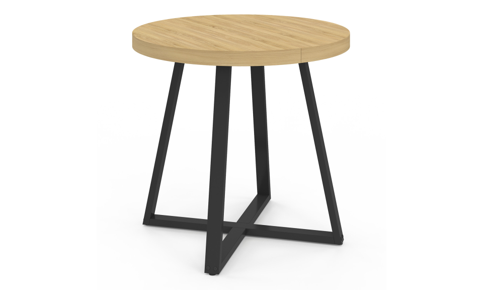 Table à manger ronde Sana bois et noir Ø80cm Table à manger ronde Sana bois et noir Ø80cm