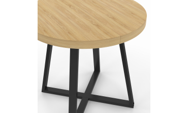 Table à manger ronde Sana bois et noir Ø80cm Table à manger ronde Sana bois et noir Ø80cm