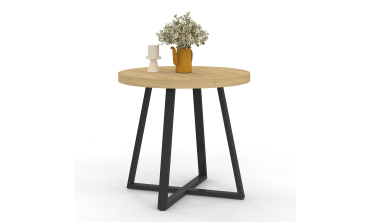 Table à manger ronde Sana bois et noir Ø80cm Table à manger ronde Sana bois et noir Ø80cm
