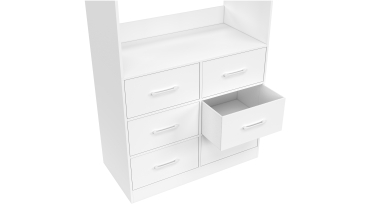 Dressing Uma avec 1 penderie et 6 tiroirs blanc Dressing Uma avec 1 penderie et 6 tiroirs blanc