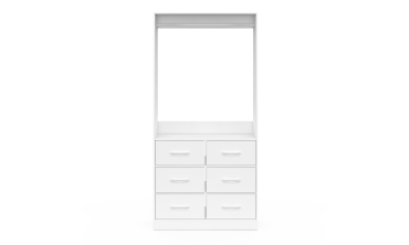 Dressing Uma avec 1 penderie et 6 tiroirs blanc Dressing Uma avec 1 penderie et 6 tiroirs blanc
