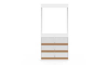 Dressing Uma avec 1 penderie et 6 tiroirs blanc Dressing Uma avec 1 penderie et 6 tiroirs blanc