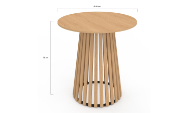 Table à manger ronde Camélia pied central lattes Ø80cm Table à manger ronde Camélia pied central lattes Ø80cm