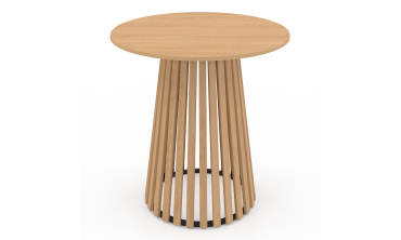 Table à manger ronde Camélia pied central lattes Ø80cm Table à manger ronde Camélia pied central lattes Ø80cm