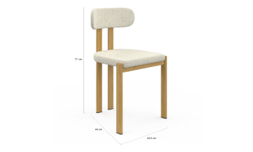 Chaises Elsa en tissu beige et pieds métal - lot de 2 Chaises Elsa en tissu beige et pieds métal - lot de 2