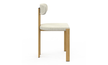 Chaises Elsa en tissu beige et pieds métal - lot de 2 Chaises Elsa en tissu beige et pieds métal - lot de 2