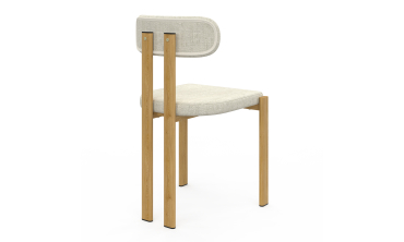 Chaises Elsa en tissu beige et pieds métal - lot de 2 Chaises Elsa en tissu beige et pieds métal - lot de 2