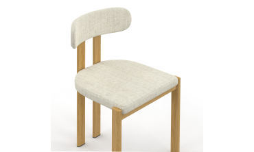 Chaises Elsa en tissu beige et pieds métal - lot de 4
