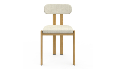 Chaises Elsa en tissu beige et pieds métal - lot de 4