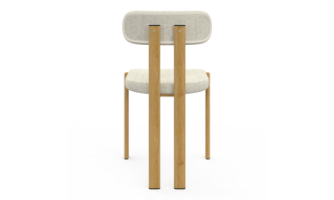 Chaises Elsa en tissu beige et pieds métal - lot de 4