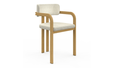 Chaises Elsa avec accoudoirs en tissu beige et pieds métal - lot de 2 Chaises Elsa avec accoudoirs en tissu beige et pieds métal - lot de 2