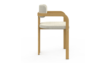 Chaises Elsa avec accoudoirs en tissu beige et pieds métal - lot de 2 Chaises Elsa avec accoudoirs en tissu beige et pieds métal - lot de 2