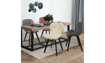 Chaises Daisy en velours mix de couleurs (crème Chaises Daisy en velours mix de couleurs (crème