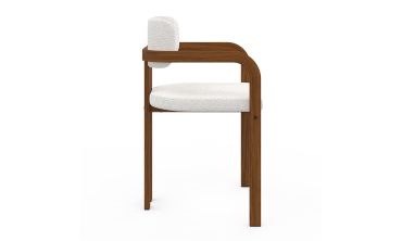 Chaises Elsa avec accoudoirs en bouclette et pieds métal effet noyer - lot de 2 Chaises Elsa avec accoudoirs en bouclette et pieds métal effet noyer - lot de 2