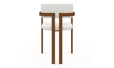 Chaises Elsa avec accoudoirs en bouclette et pieds métal effet noyer - lot de 2 Chaises Elsa avec accoudoirs en bouclette et pieds métal effet noyer - lot de 2