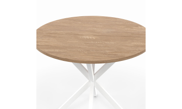 Table à manger ronde Soline Ø80cm bois et blanc Table à manger ronde Soline Ø80cm bois et blanc