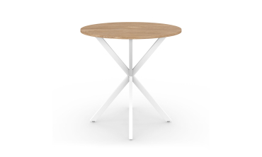 Table à manger ronde Soline Ø80cm bois et blanc Table à manger ronde Soline Ø80cm bois et blanc