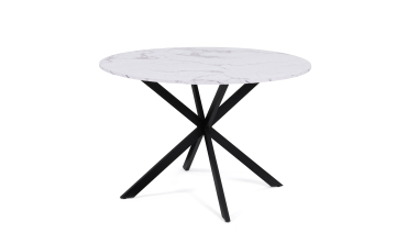Table à manger ronde Soline Ø110cm effet marbre