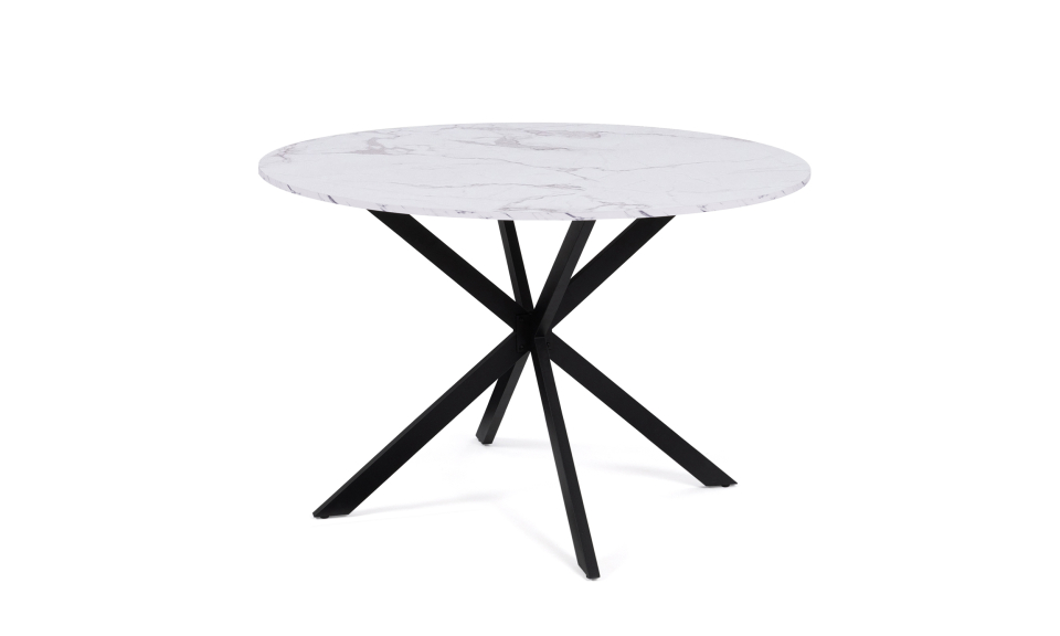 Table à manger ronde Soline Ø110cm effet marbre Table à manger ronde Soline Ø110cm effet marbre