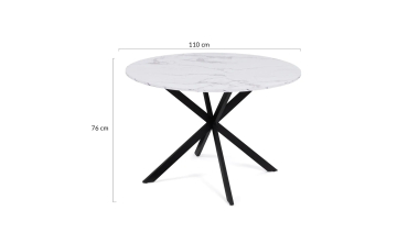 Table à manger ronde Soline Ø110cm effet marbre Table à manger ronde Soline Ø110cm effet marbre