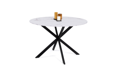 Table à manger ronde Soline Ø110cm effet marbre Table à manger ronde Soline Ø110cm effet marbre