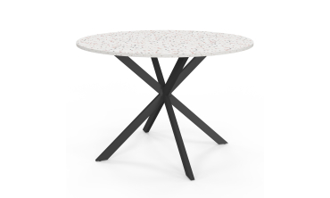 Table à manger ronde Soline Ø110cm effet terrazzo