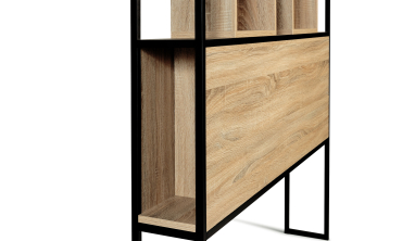 Tête de lit Memphis bois et noire avec rangements 145cm