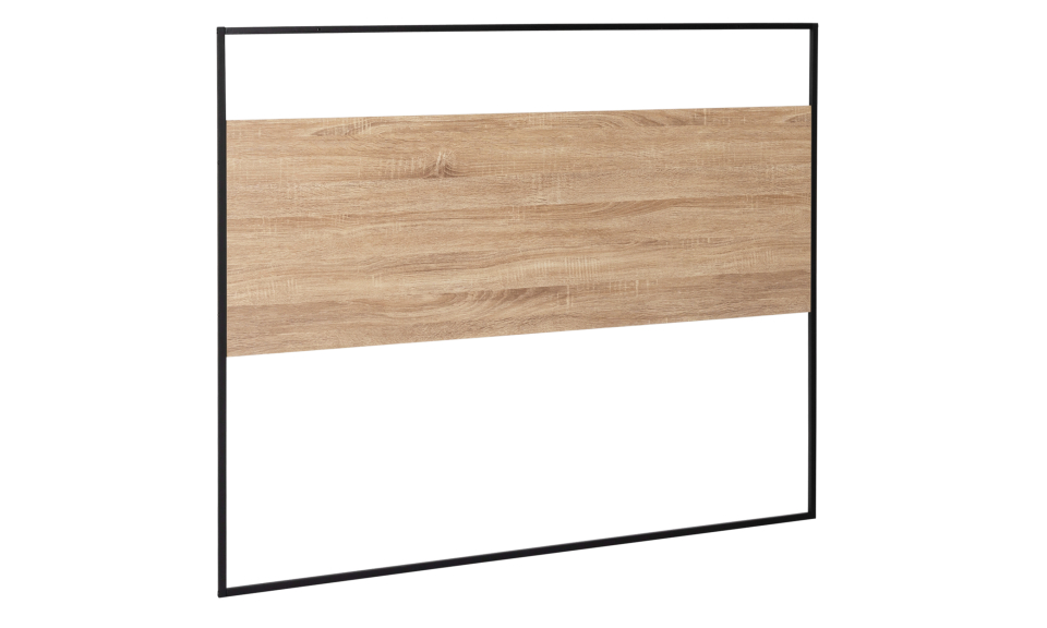 Tête de lit Memphis bois et noire avec fixation murale 145cm