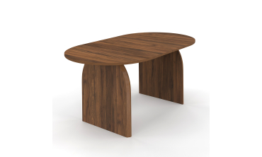 Table à manger Japandi effet bois noyer 160cm