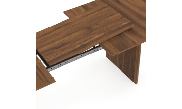 Table à manger extensible Japandi 200-300cm effet noyer