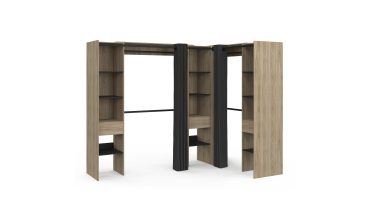 Dressing Justine d'angle 230cm effet bois