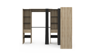 Dressing Justine d'angle 230cm effet bois