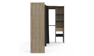 Dressing Justine d'angle 230cm effet bois