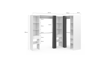 Dressing Justine d'angle 230cm blanc