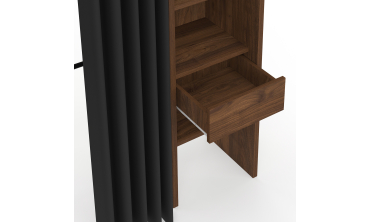 Dressing Justine extensible 120-180cm effet noyer double colonne