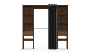 Dressing Justine extensible 120-180cm effet noyer double colonne