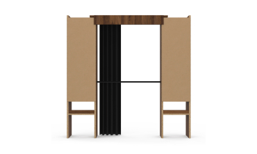 Dressing Justine extensible 120-180cm effet noyer double colonne