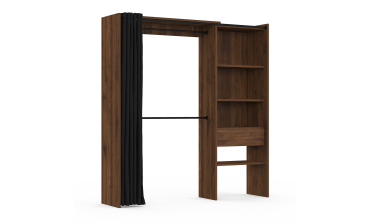 Dressing Aline extensible 120-170cm effet noyer 1 colonne