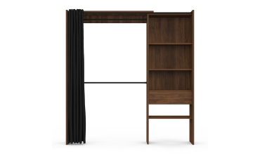 Dressing Aline extensible 120-170cm effet noyer 1 colonne