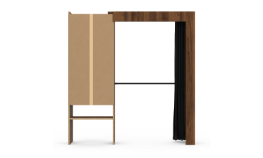 Dressing Aline extensible 120-170cm effet noyer 1 colonne