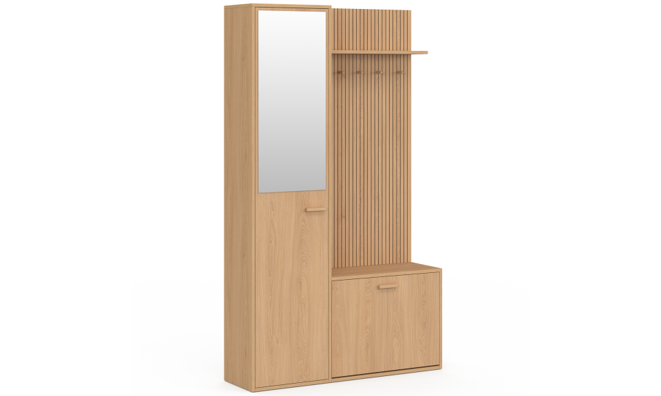 Vestiaire d'entrée Faustine avec placard et miroir