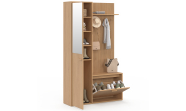 Vestiaire d'entrée Faustine avec placard et miroir