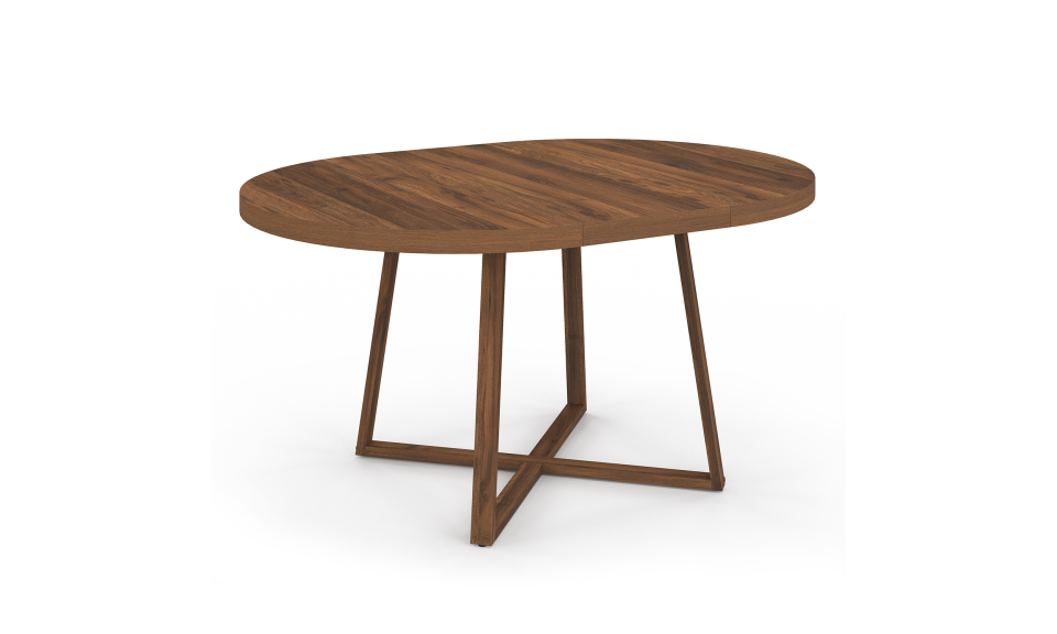 Table à manger ronde extensible Sana Ø110-150cm effet noyer