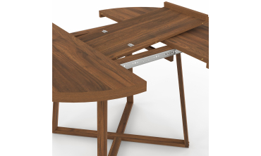 Table à manger ronde extensible Sana Ø110-150cm effet noyer